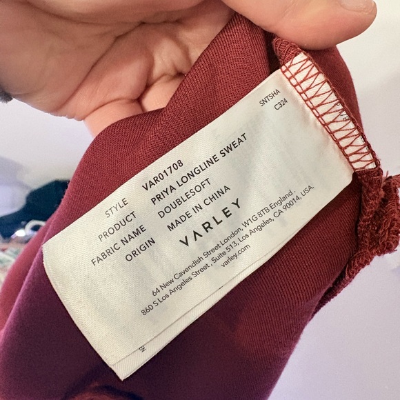 VARLEY Double Soft Priya Sweatshirt Cowl Neck Red XS Oversized Athleisure Chic - Picture 9 of 10